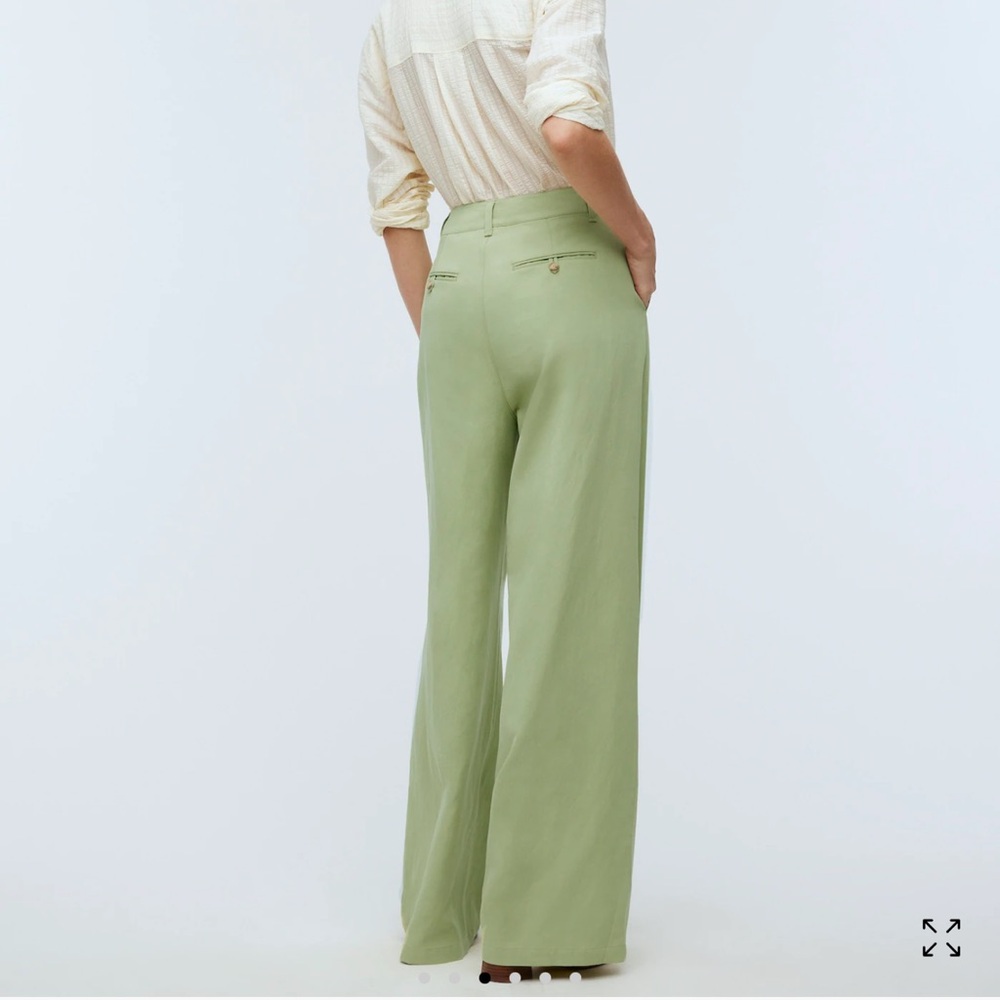 Madewell Tall Harlow Wide-Leg Pant NWT Pale Lemongrass Linen Lyocell Blend - Picture 4 of 12